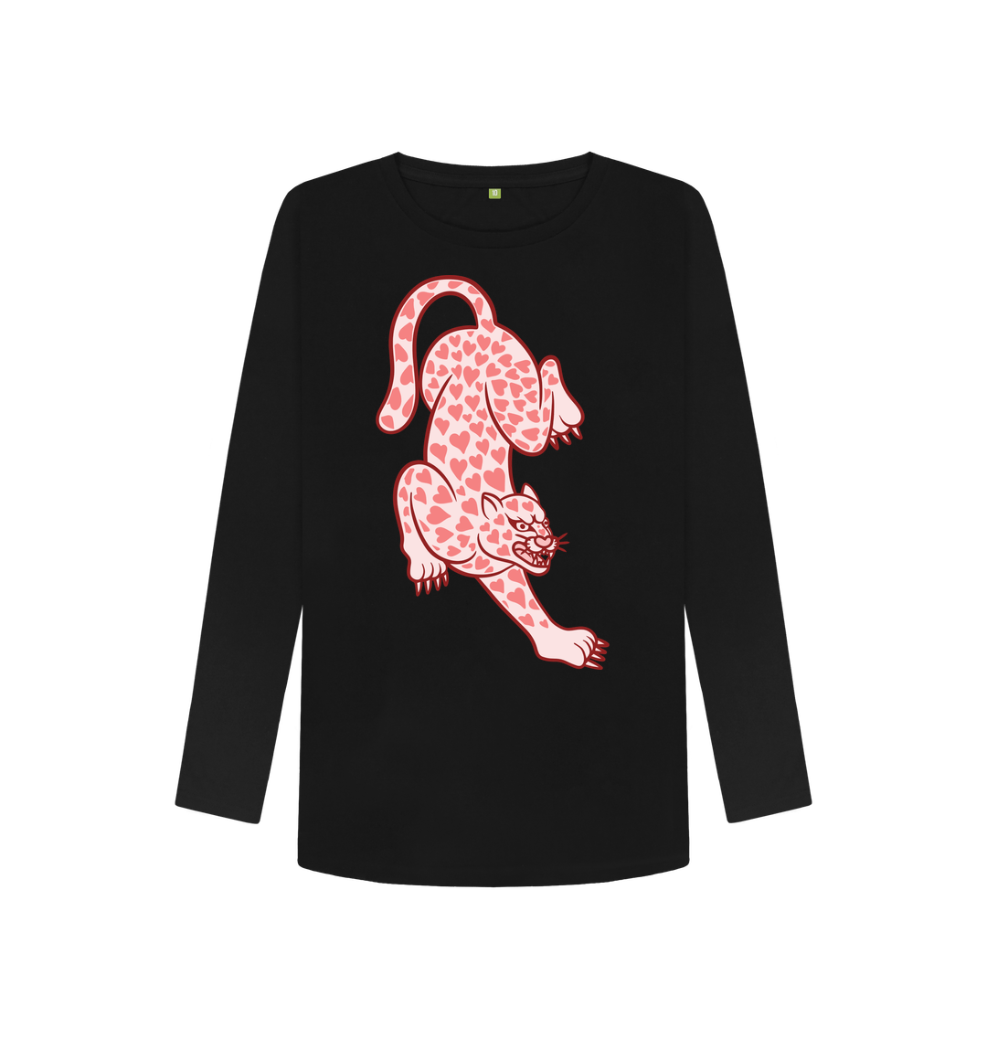 Black Printed Long Sleeve T Shirt Front