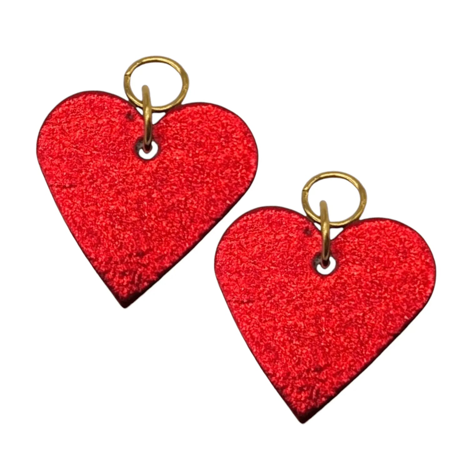 Red and flash mini heart cork charms - Trend Tonic