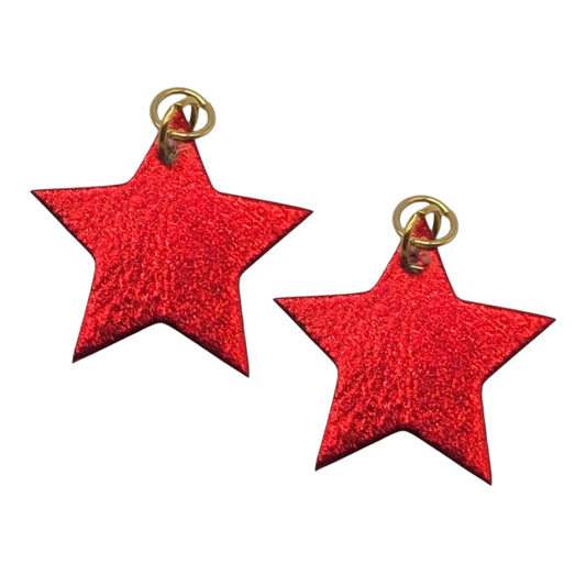 Red and flash mini star cork charms - Trend Tonic