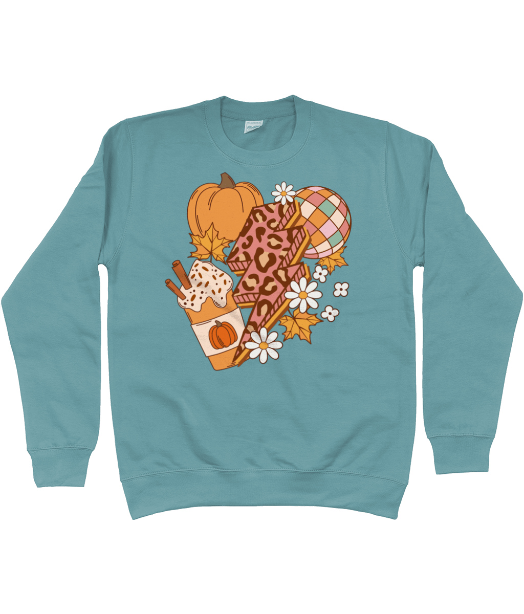 Autumn pumpkin lightning bolt sweatshirt - Trend Tonic
