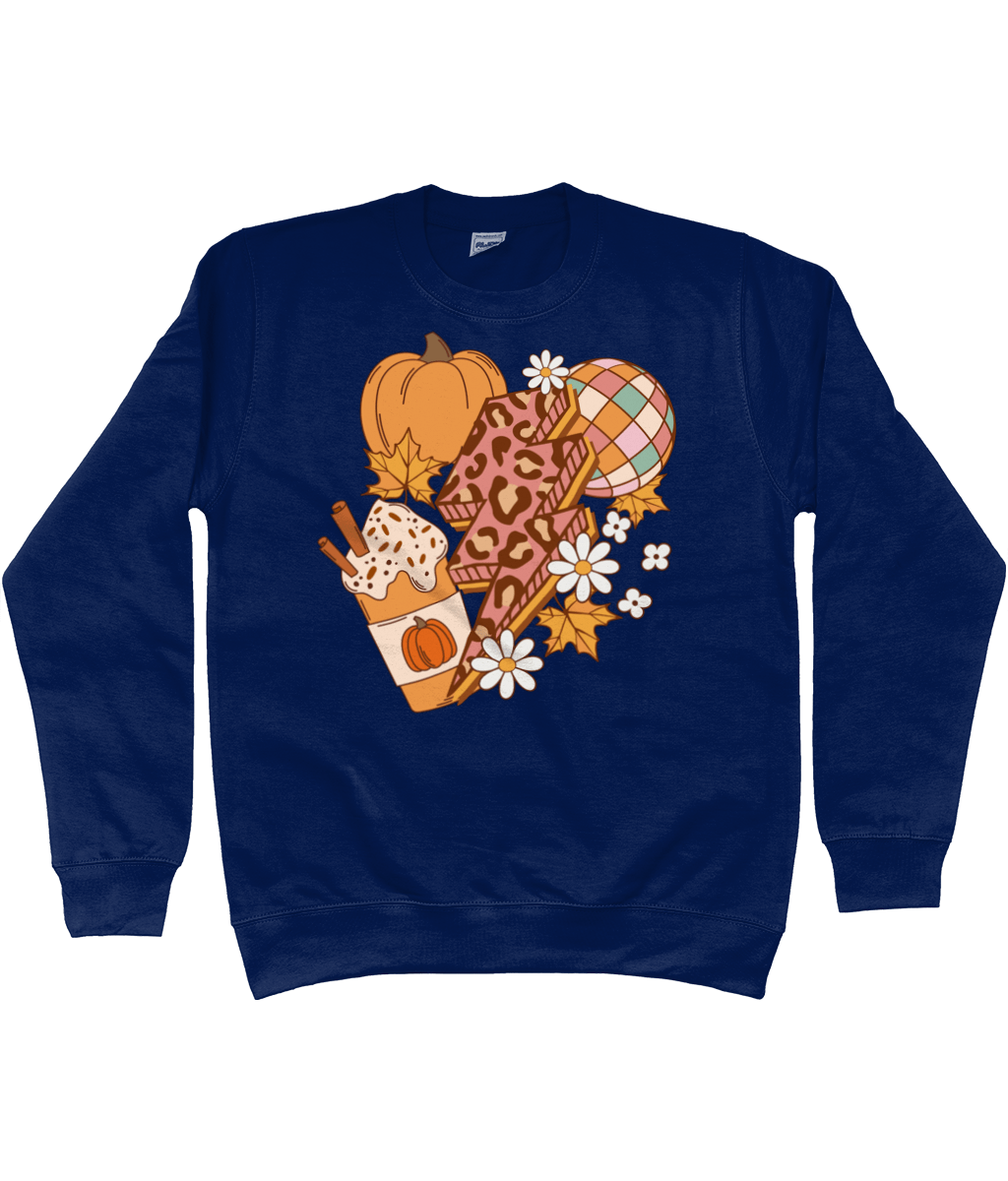 Autumn pumpkin lightning bolt sweatshirt - Trend Tonic