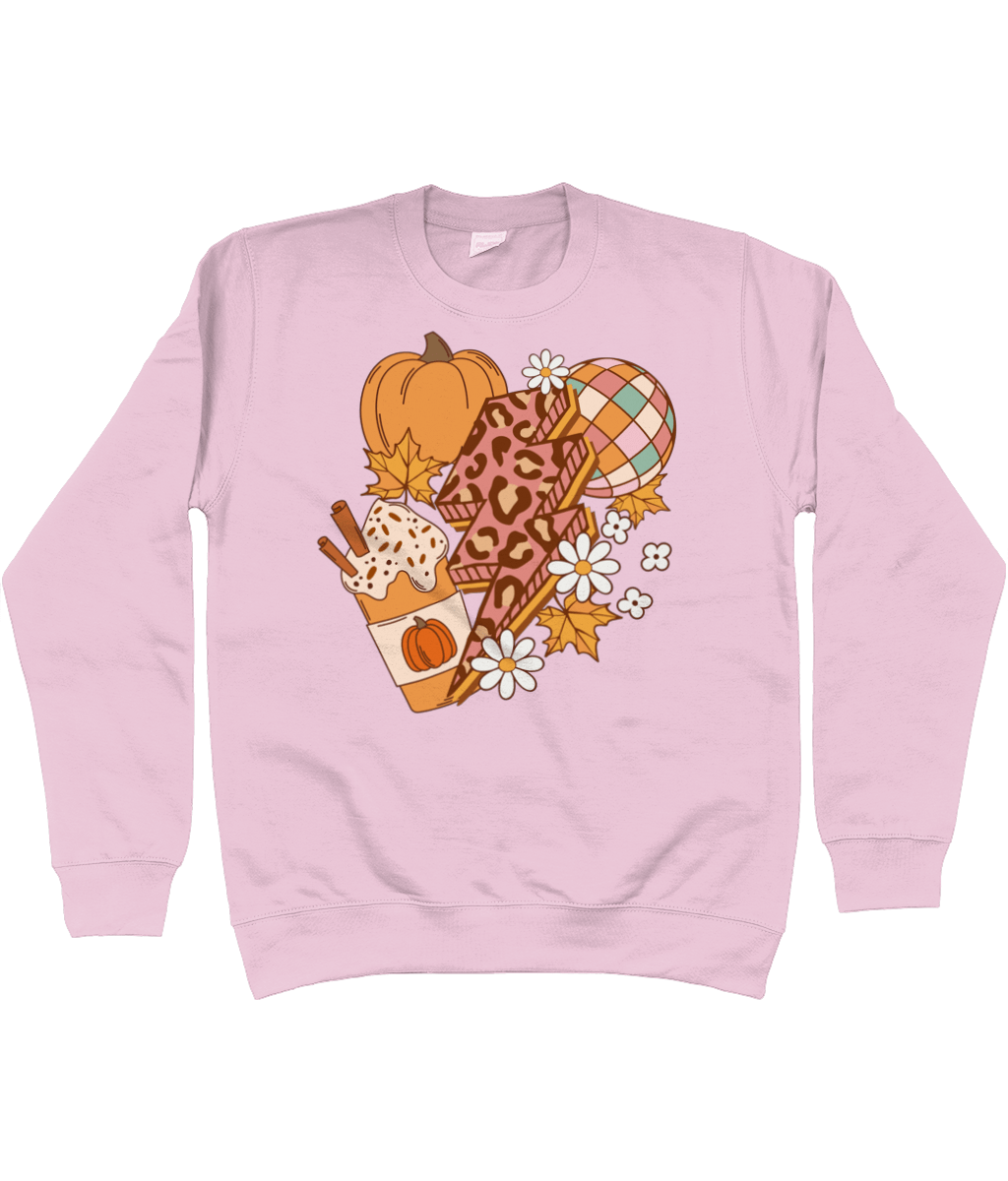 Autumn pumpkin lightning bolt sweatshirt - Trend Tonic