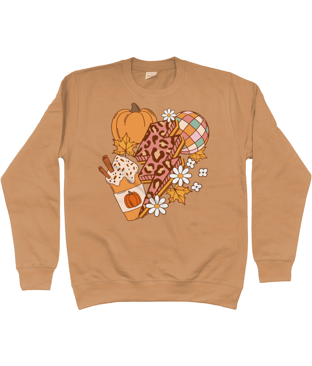 Autumn pumpkin lightning bolt sweatshirt - Trend Tonic