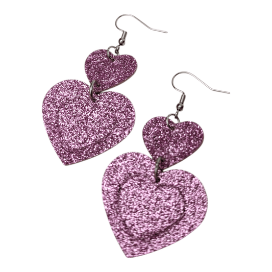 Big Reds double heart earrings - Trend Tonic