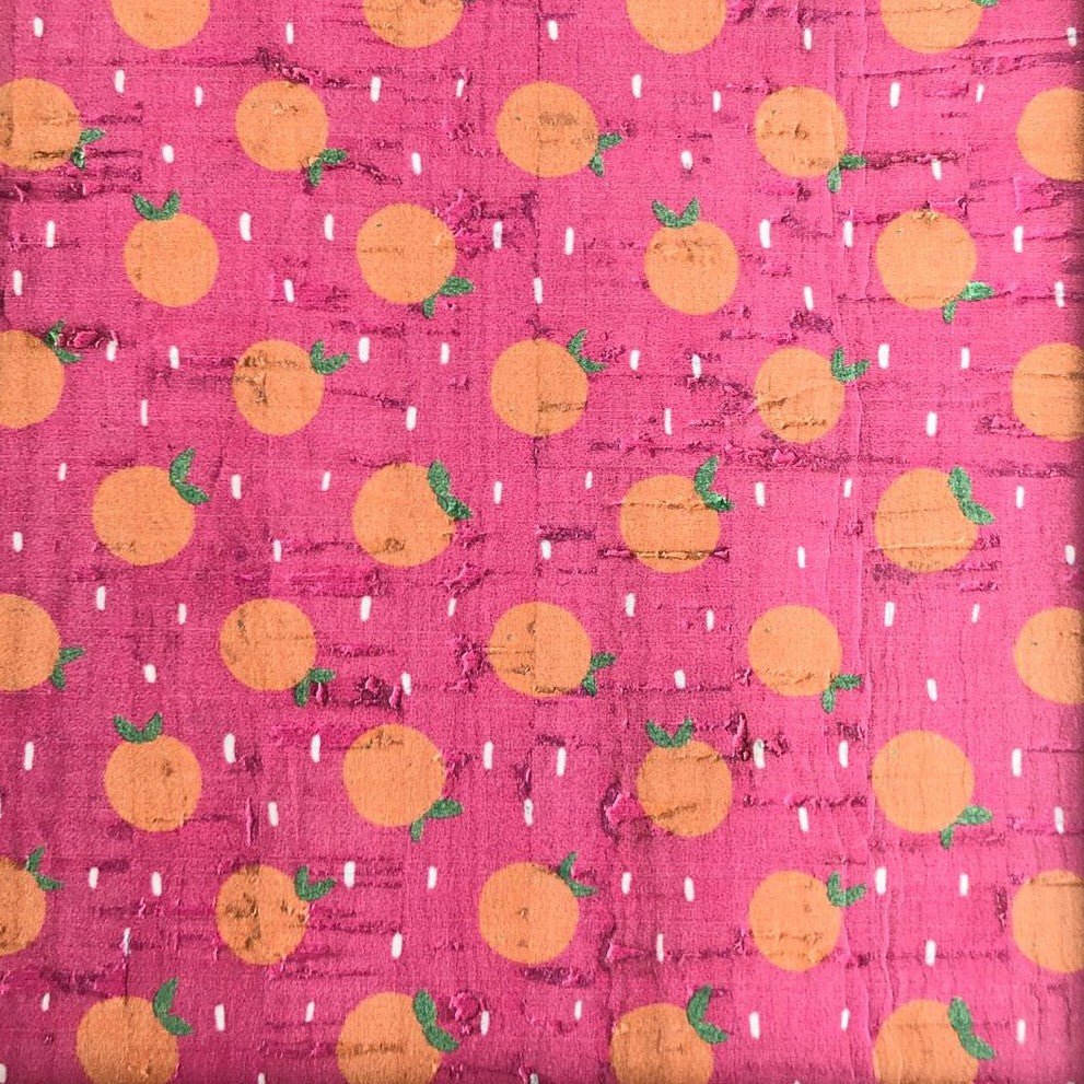 Bright Pink Peach Cork Leaf Earrings - Trend Tonic