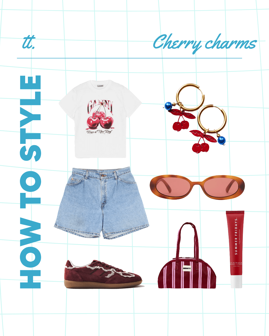 Cherry and pearl charms for earrings - Trend Tonic