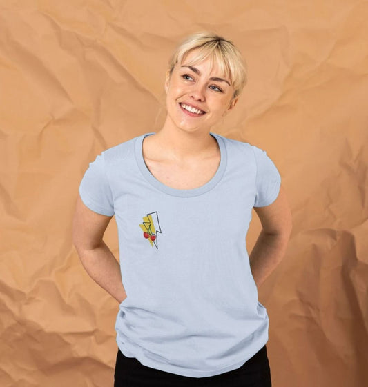 Cherry lightning bolt scoop neck t-shirt - Trend Tonic