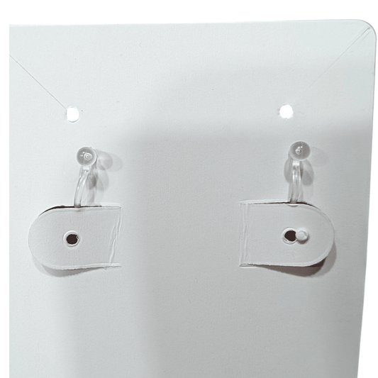 Clip on mini neon pink cork lightning bolt earrings - Trend Tonic