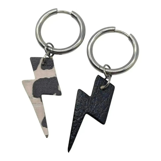 Cow print lightning bolt cork charms - Trend Tonic