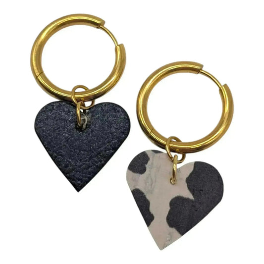 Cow print mini heart cork charms - Trend Tonic