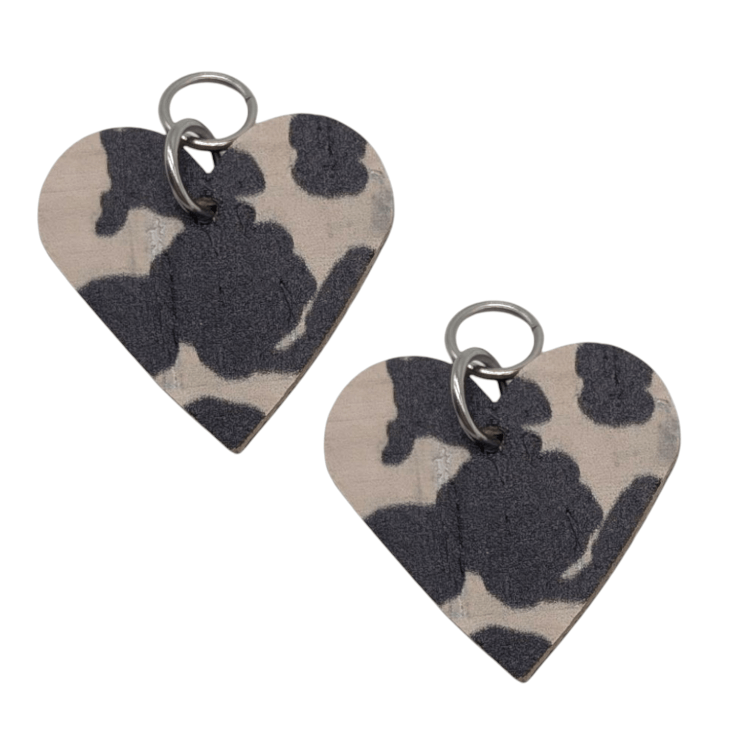 Cow print mini heart cork charms - Trend Tonic