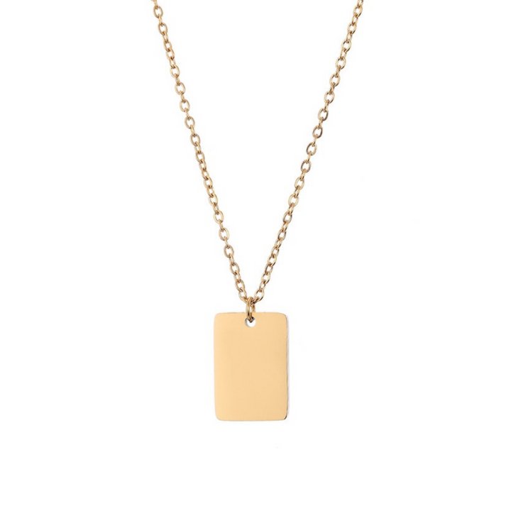 Custom engraved tiny tag necklace - Trend Tonic