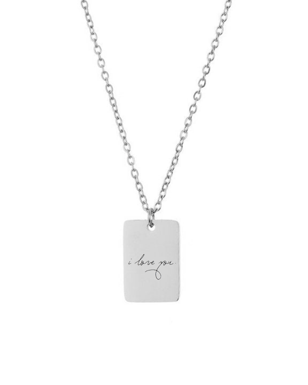 Custom engraved tiny tag necklace - Trend Tonic