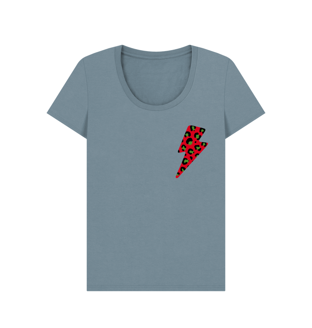 Stone Blue Printed T-shirt Front