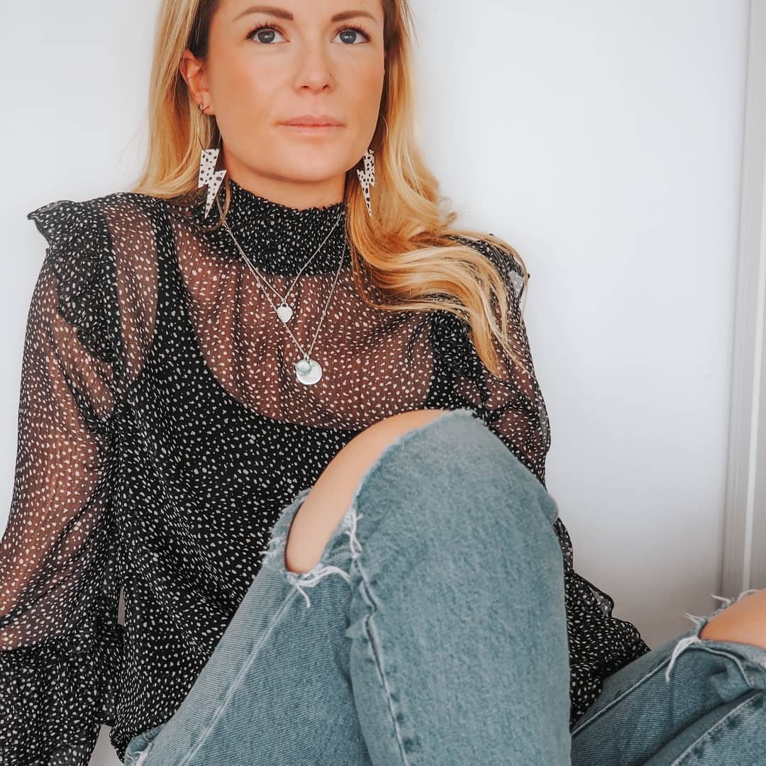 Dalmatian cork Lightning Hoop earrings - Trend Tonic