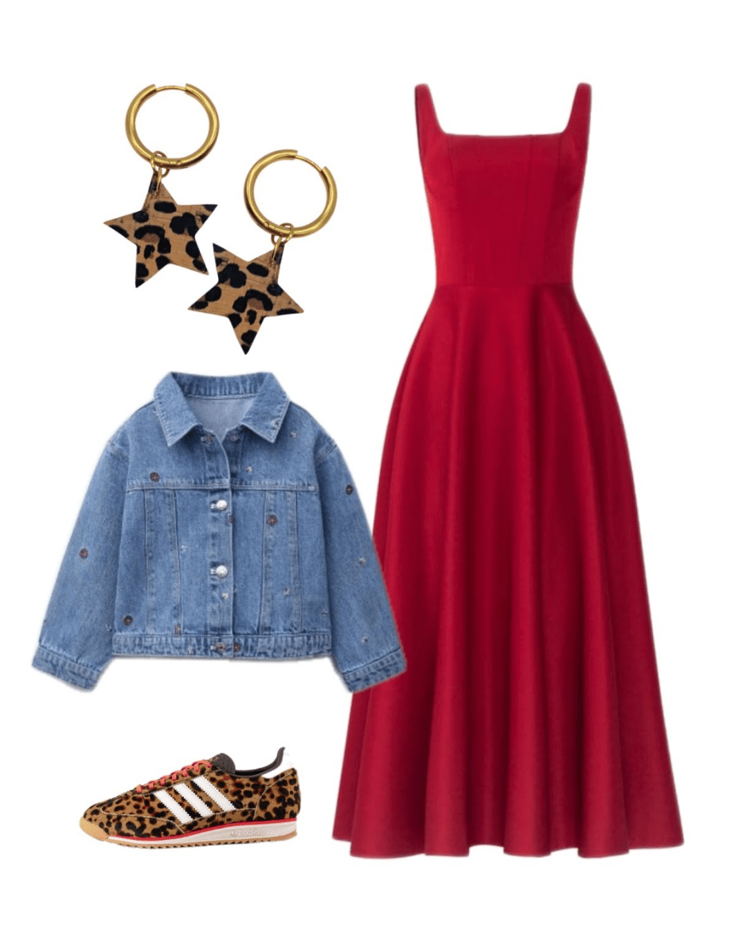 Gold and cheetah mini star cork charms - Trend Tonic