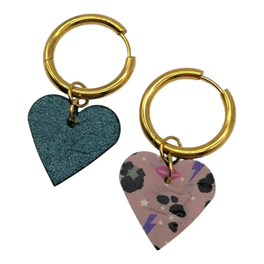 Green and pink flash mini heart cork charms - Trend Tonic