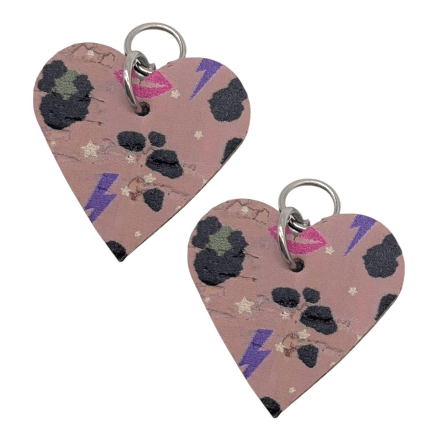 Green and pink flash mini heart cork charms - Trend Tonic