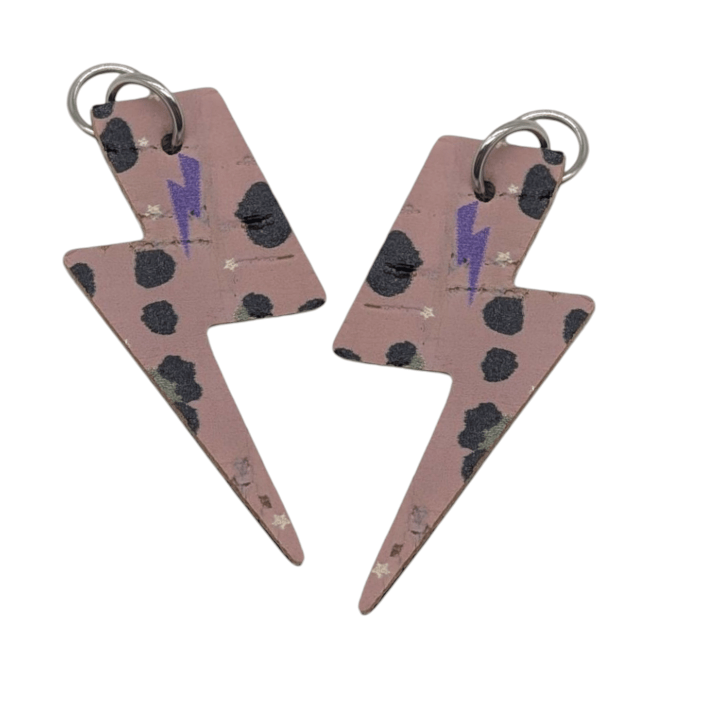 Green and pink flash mini lightning bolt cork charms - Trend Tonic