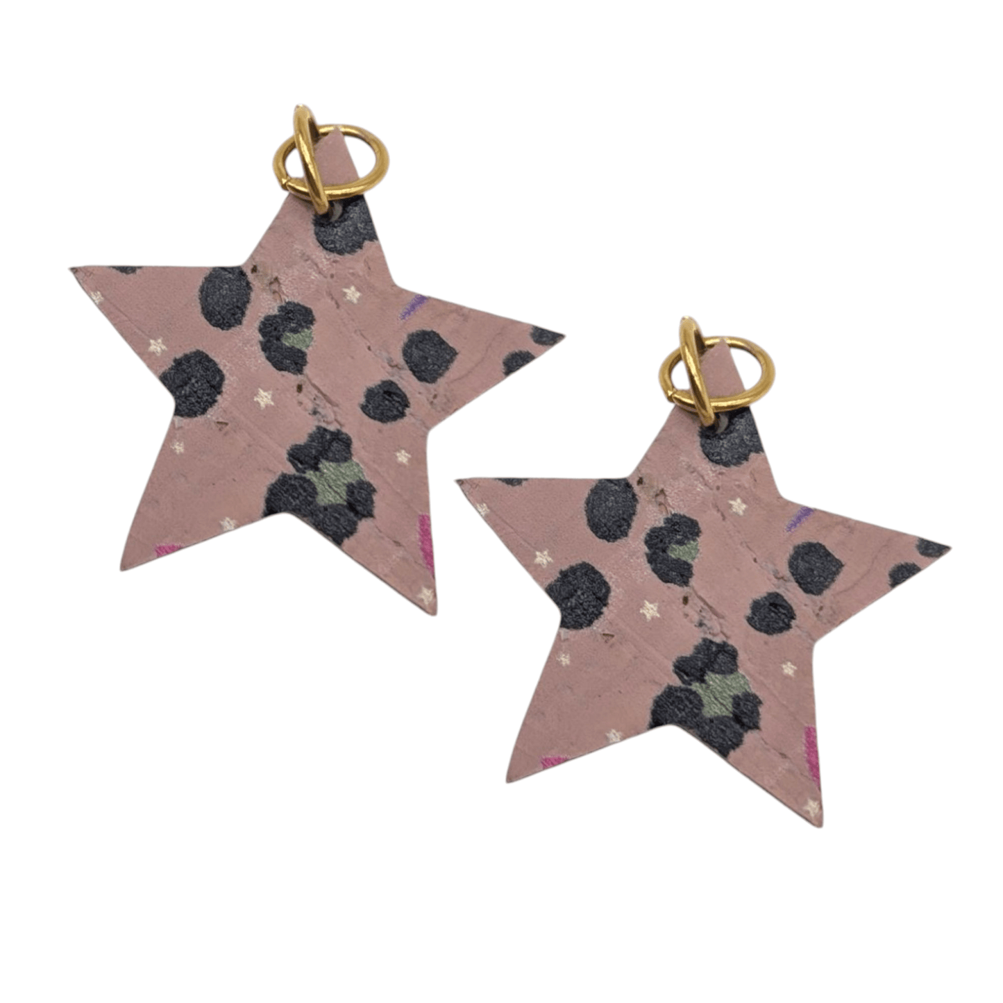 Green and pink flash mini star cork charms - Trend Tonic