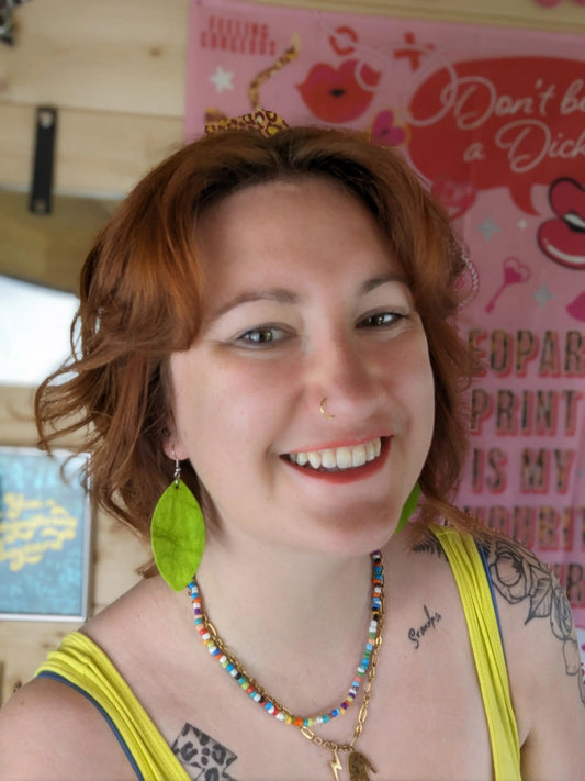 Green plant paper leaf earrings - Trend Tonic