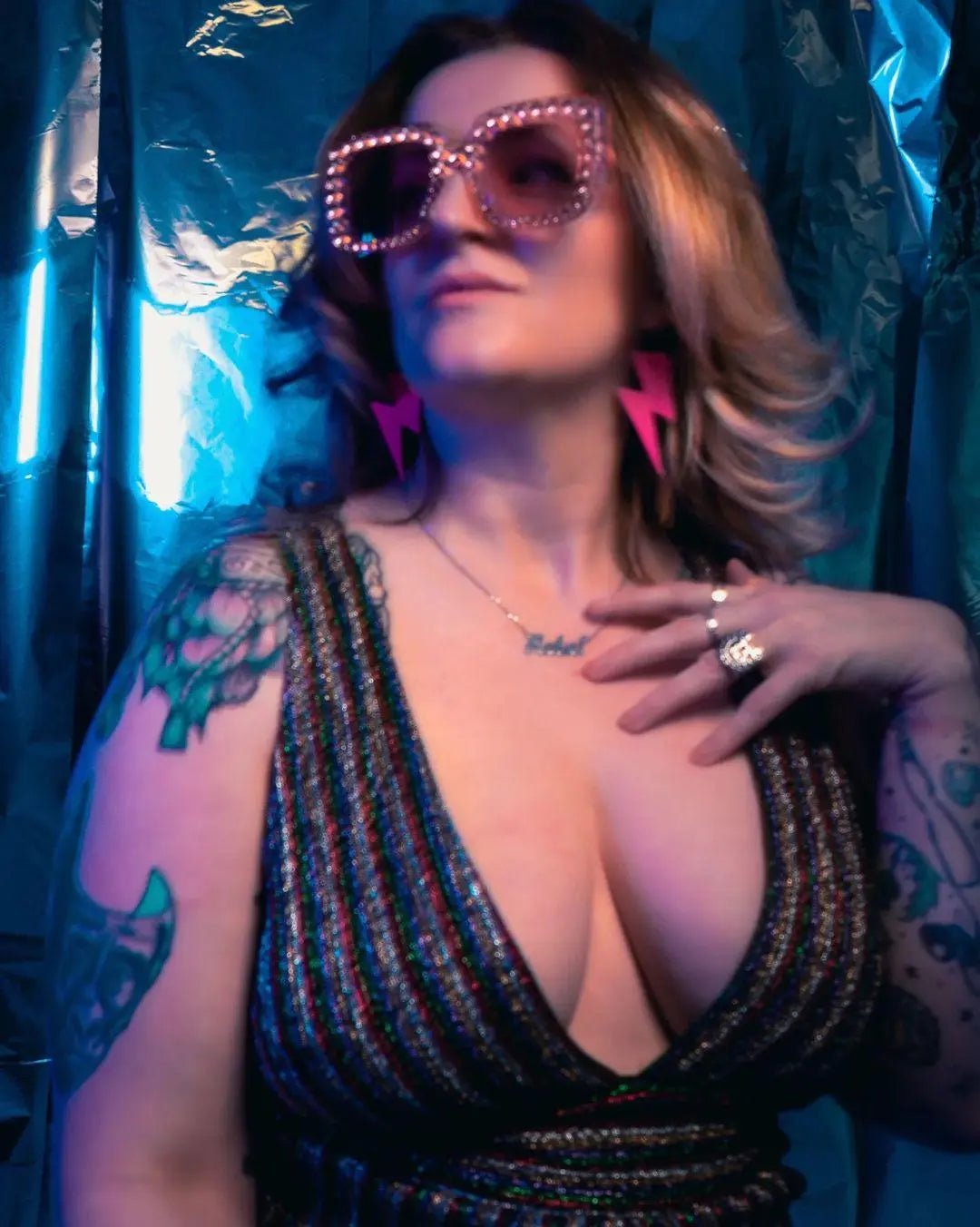 Large Neon Pink Cork Lightning Bolt Earrings - Trend Tonic