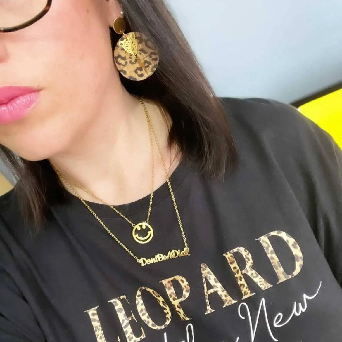 Leopard print statement circle earrings - Trend Tonic