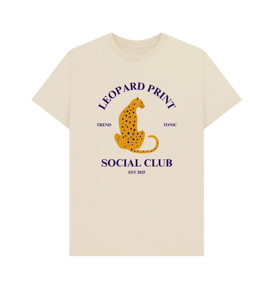 Leopard social club crew neck t-shirt - Trend Tonic