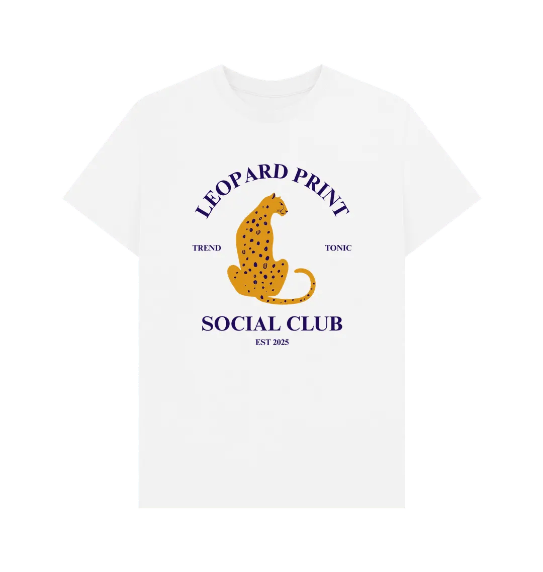 Leopard social club crew neck t-shirt - Trend Tonic