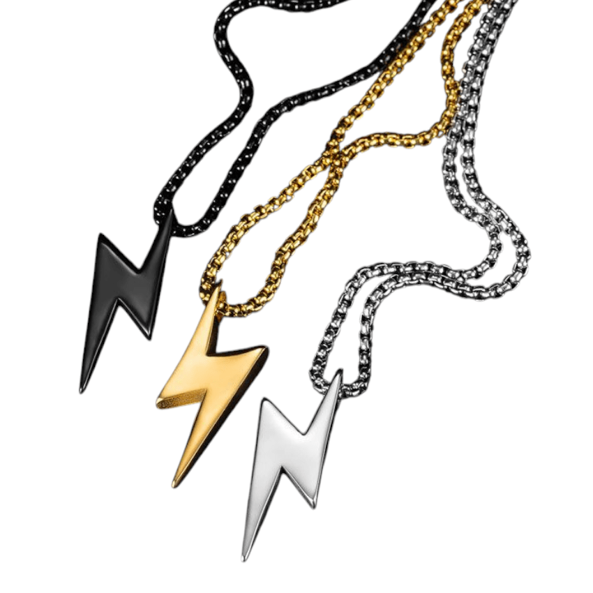 Long chunky lightning bolt necklace - Trend Tonic
