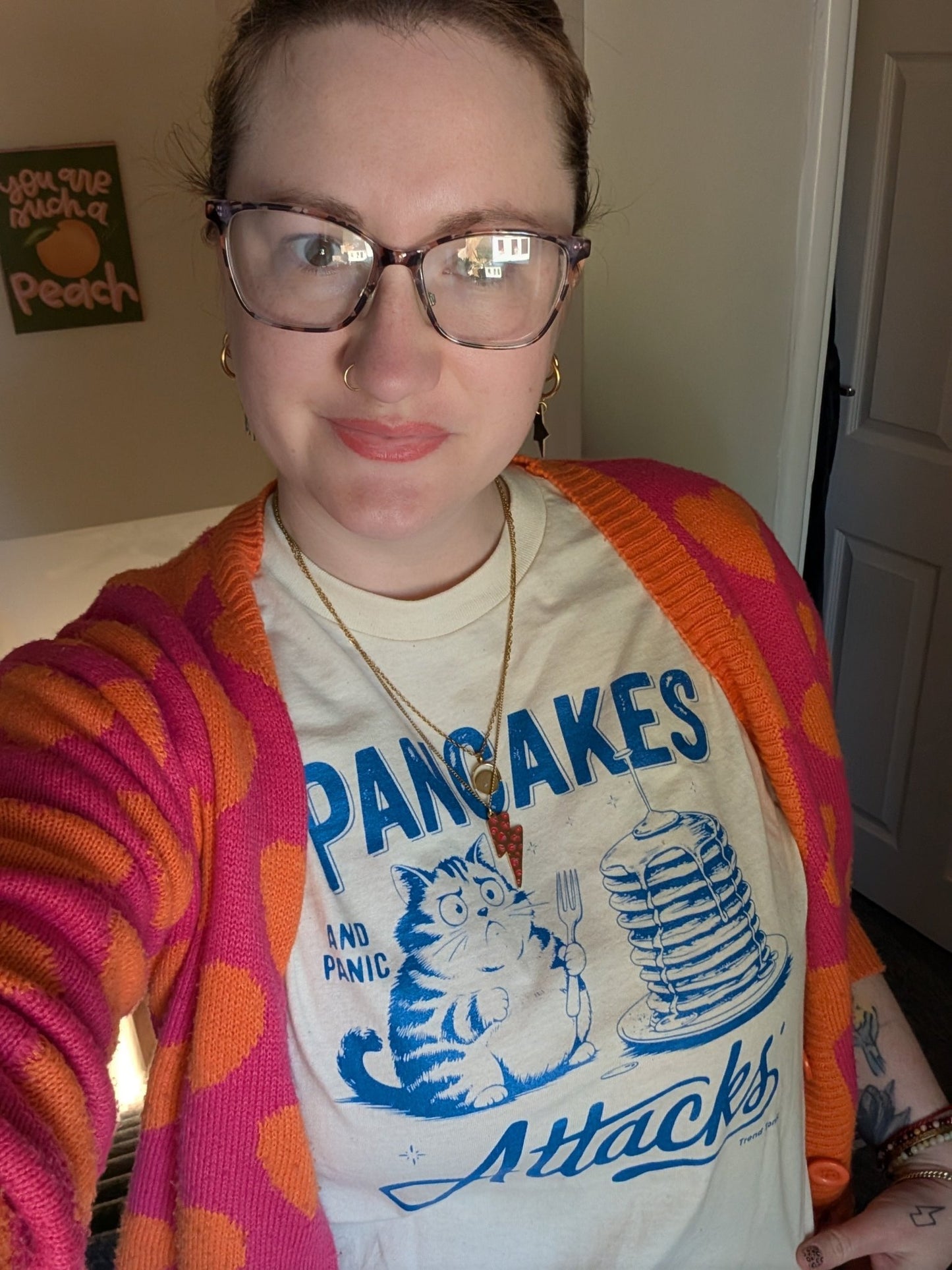 Pancakes and panic attacks crew neck t-shirt - Trend Tonic