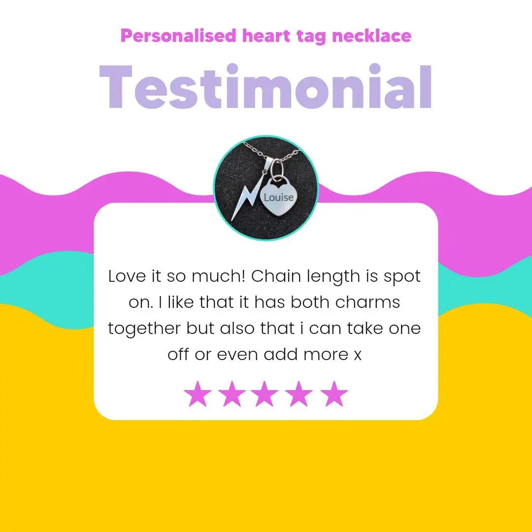 Personalised heart tag necklace - Trend Tonic
