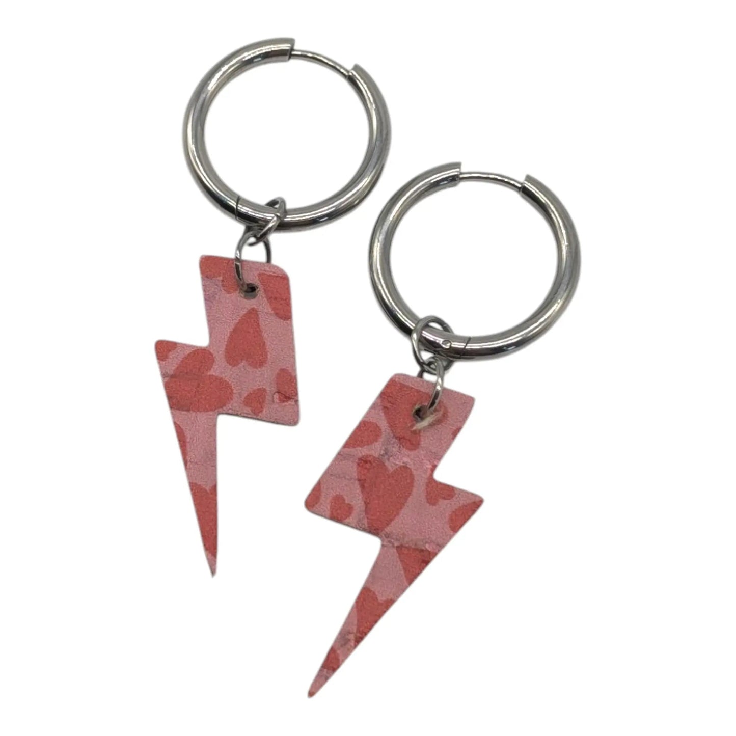 Pink and hearts mini lightning bolt cork charms - Trend Tonic