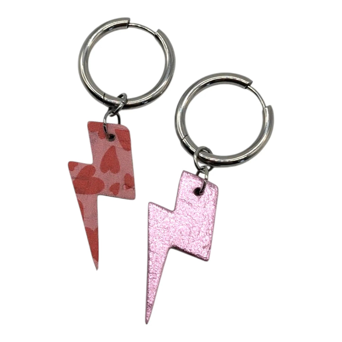 Pink and hearts mini lightning bolt cork charms - Trend Tonic