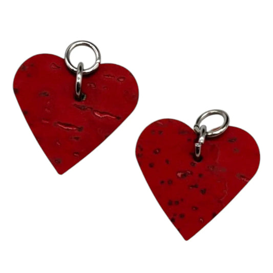 Pink and red mini heart cork charms - Trend Tonic