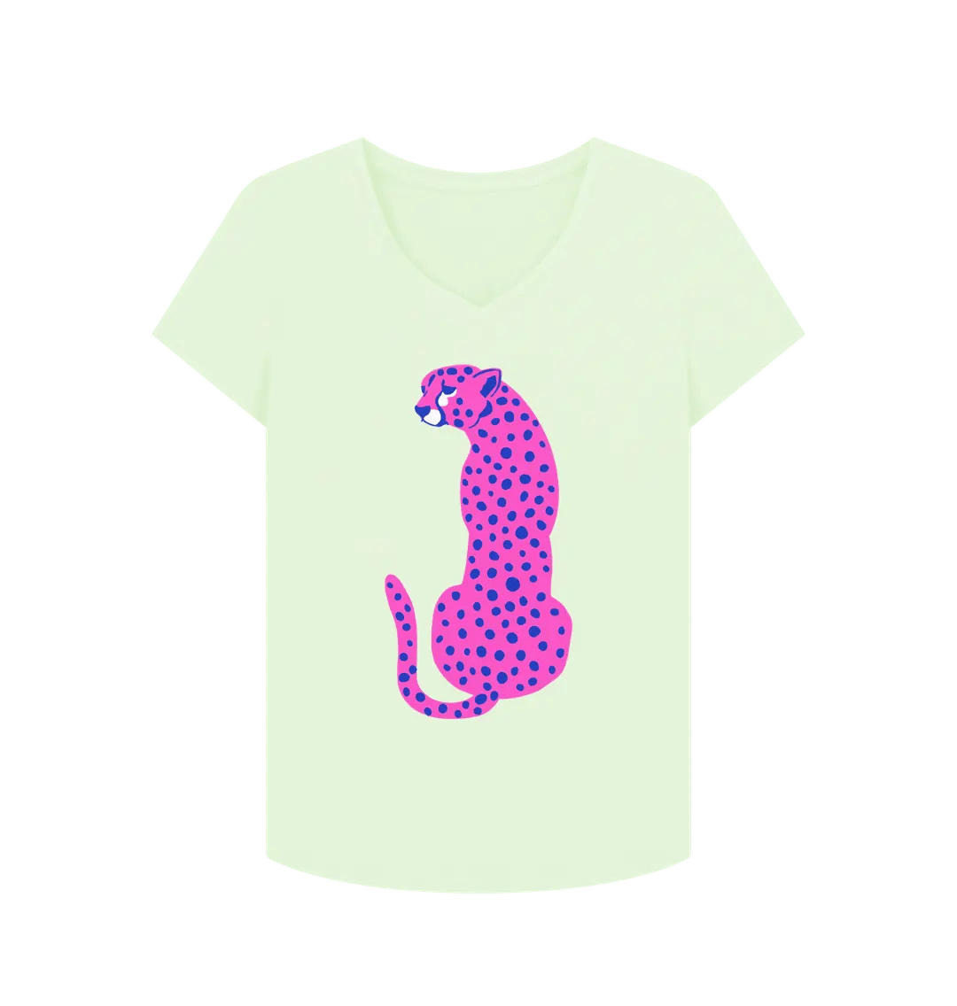 Pink cheetah V neck t-shirt - Trend Tonic