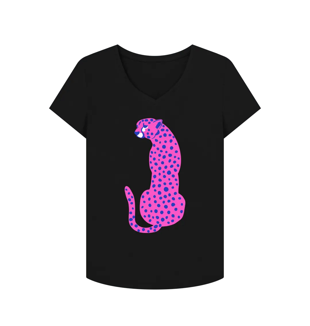 Pink cheetah V neck t-shirt - Trend Tonic