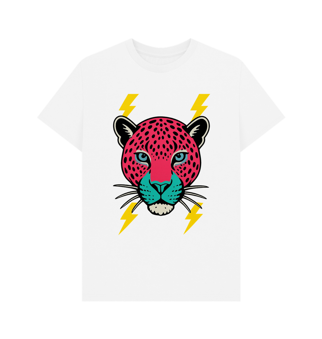 Pink leopard face crew neck t-shirt - Trend Tonic