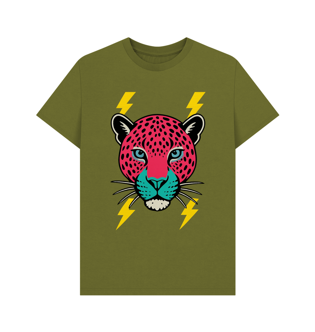 Pink leopard face crew neck t-shirt - Trend Tonic