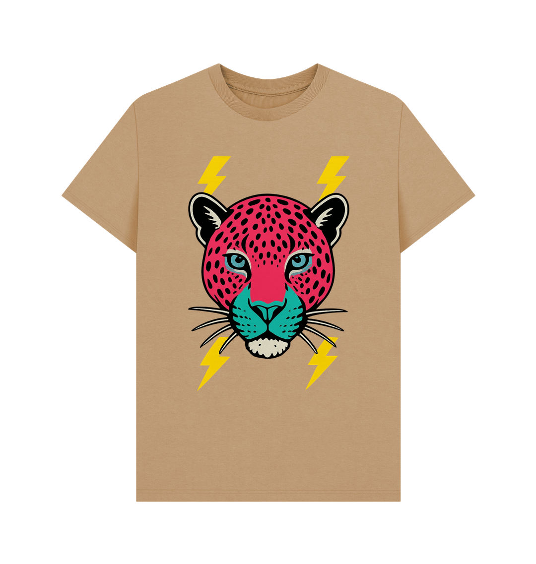 Pink leopard face crew neck t-shirt - Trend Tonic