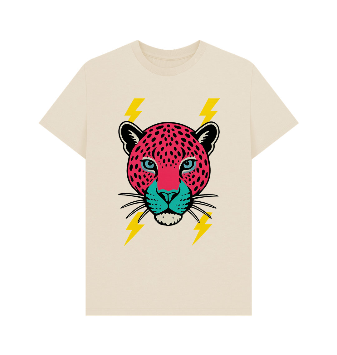 Pink leopard face crew neck t-shirt - Trend Tonic