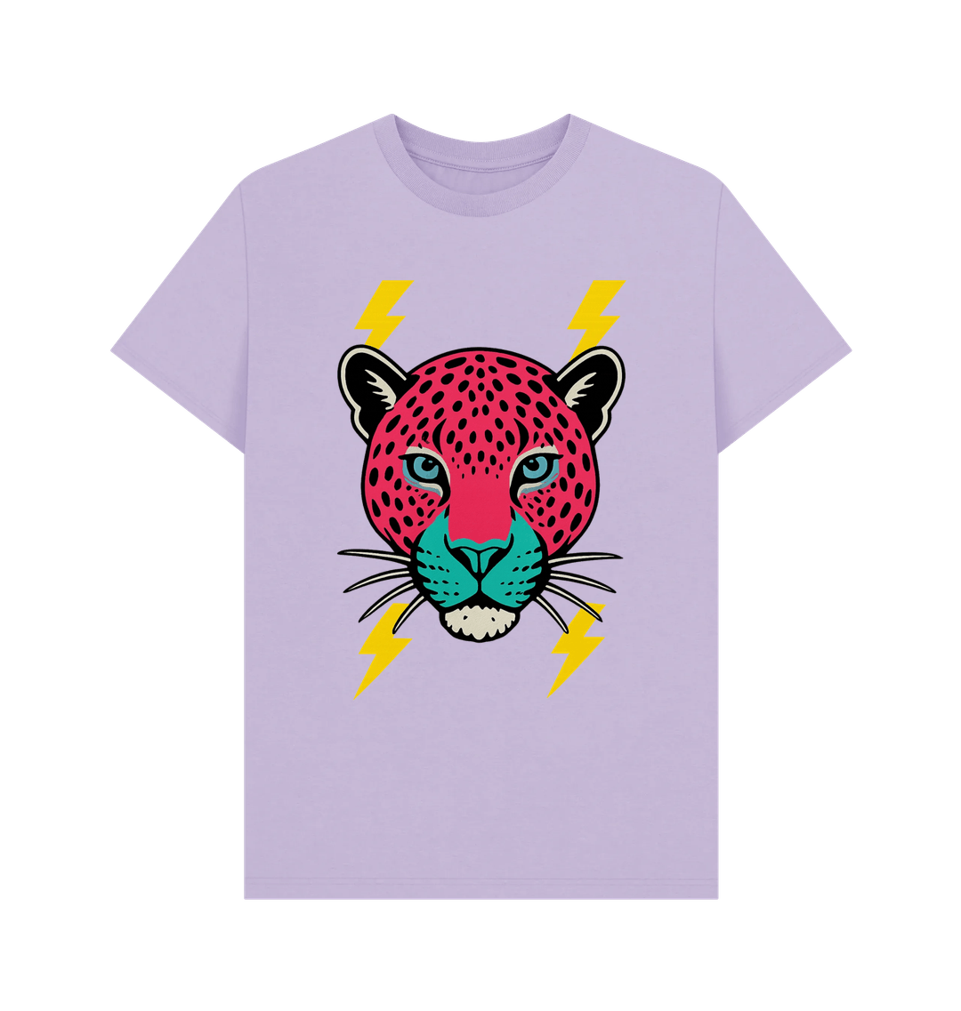 Pink leopard face crew neck t-shirt - Trend Tonic