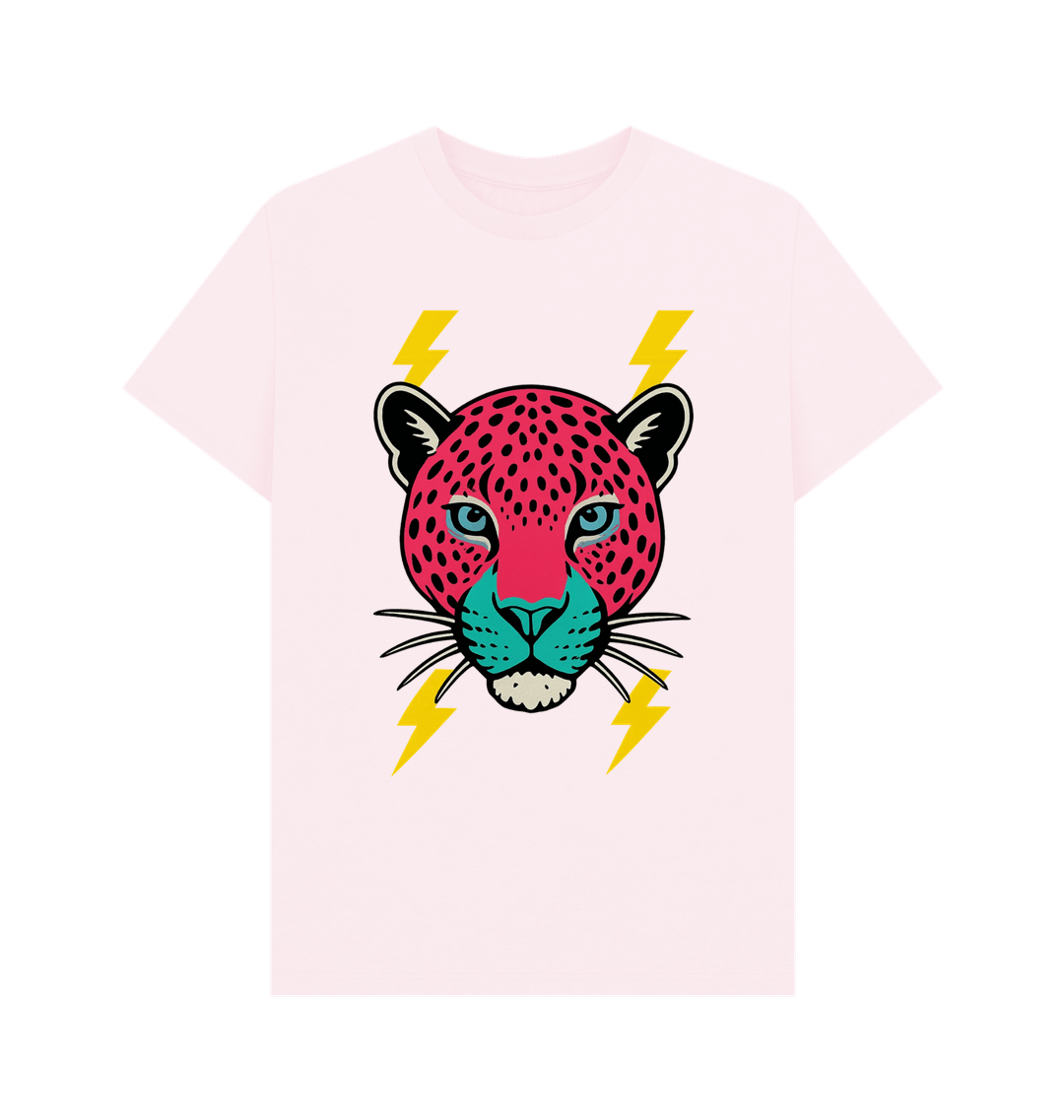 Pink leopard face crew neck t-shirt - Trend Tonic