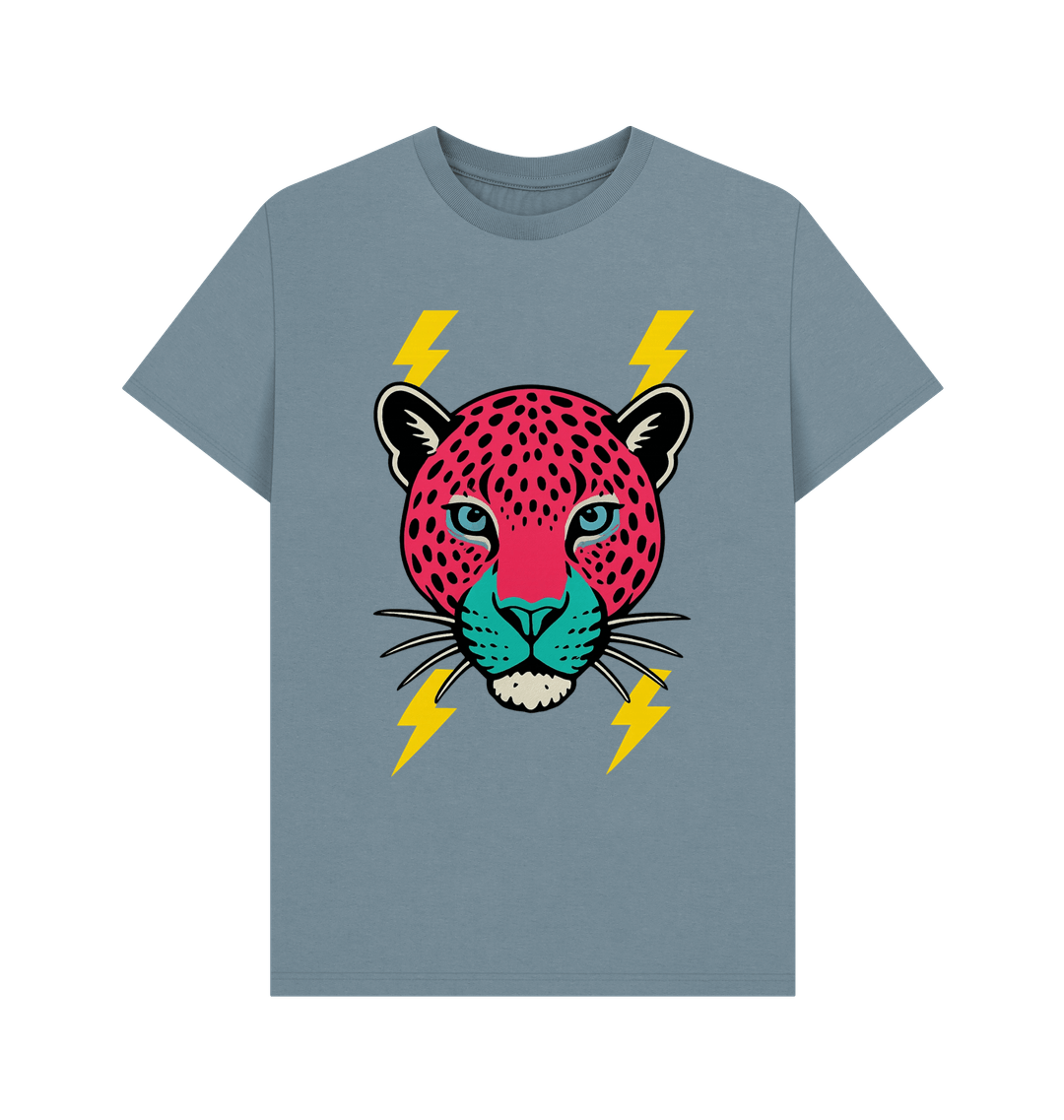 Pink leopard face crew neck t-shirt - Trend Tonic