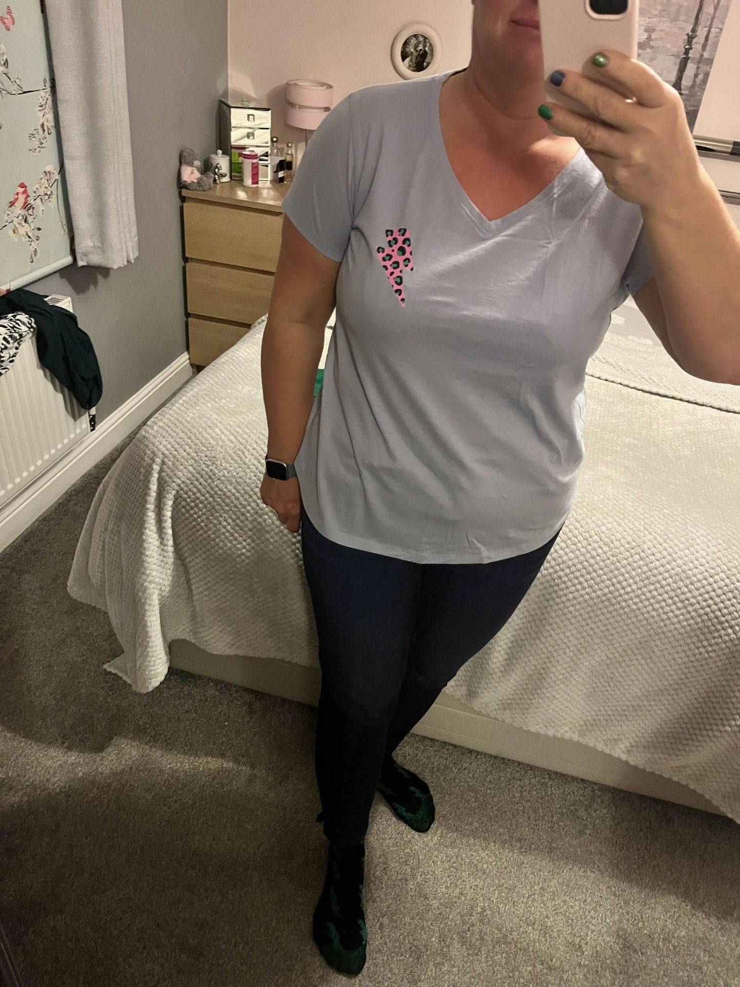 Pink leopard print V neck tshirt - Trend Tonic