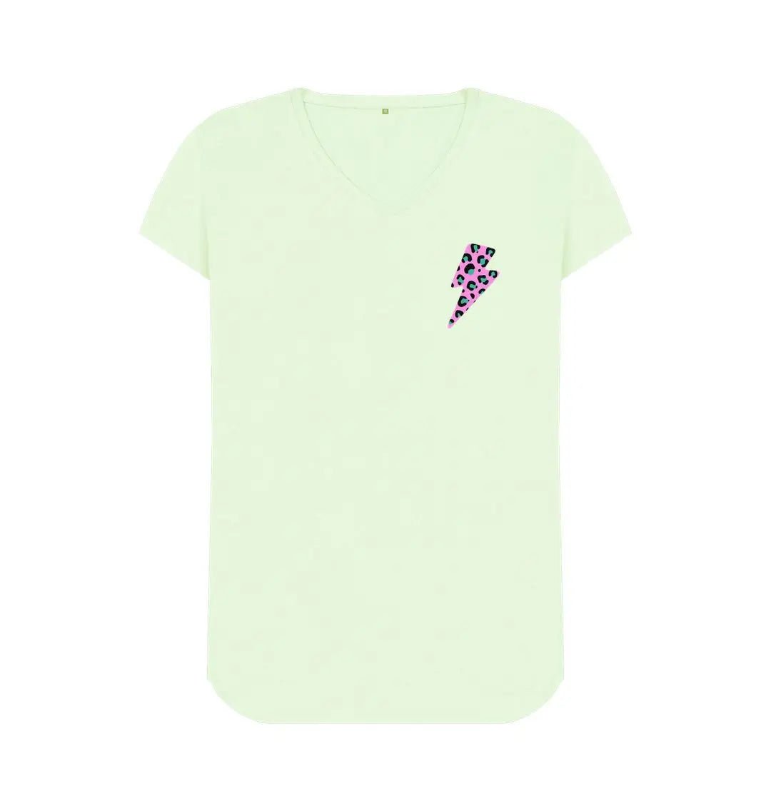 Pink leopard print V neck tshirt - Trend Tonic