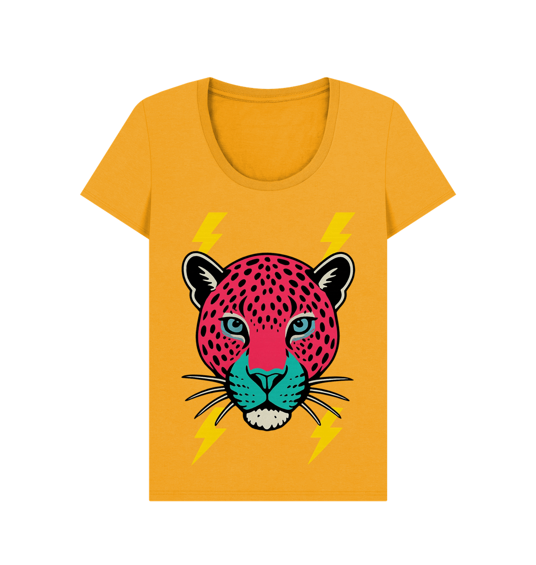 Pink leopard scoop neck t-shirt - Trend Tonic