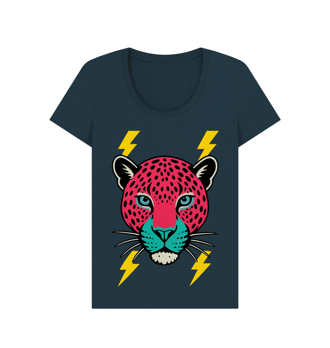 Pink leopard scoop neck t-shirt - Trend Tonic