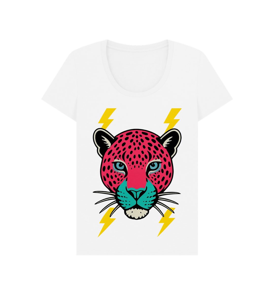 Pink leopard scoop neck t-shirt - Trend Tonic