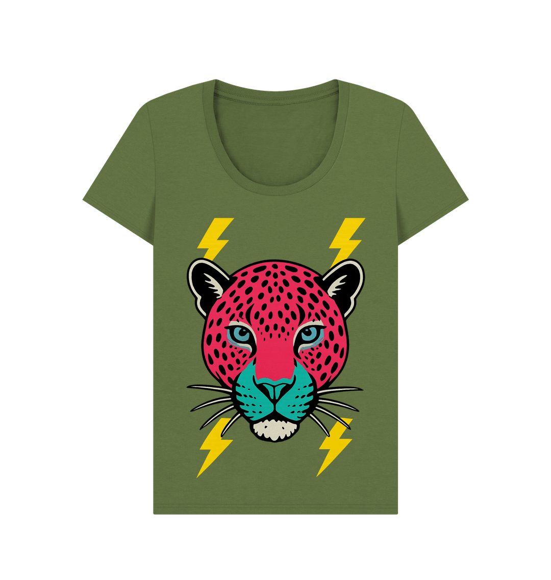 Pink leopard scoop neck t-shirt - Trend Tonic